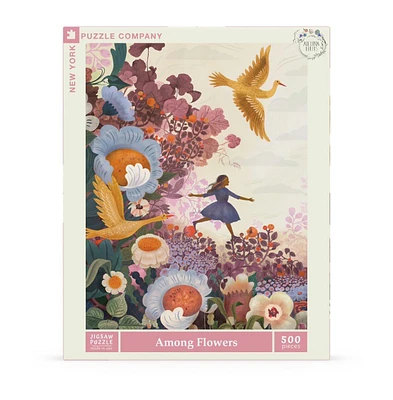 New York Puzzle Company Among Flowers 500 Piece Puzzle