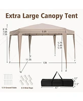 13 x 11.5 Ft Hexagonal Pop-Up Height Adjustable Canopy Tent with Dressed Legs
