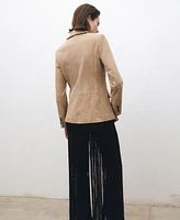 Mango Women's Fitted Suede Jacket