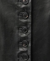 Mango Women's Buttons Leather Jacket