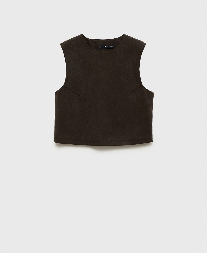 Mango Women's Back Buttons Detail Lyocell Top