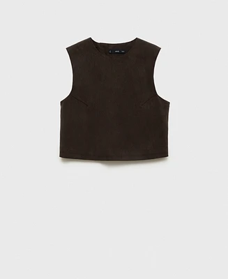 Mango Women's Back Buttons Detail Lyocell Top