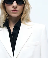 Mango Women's Straight Button Suit Blazer
