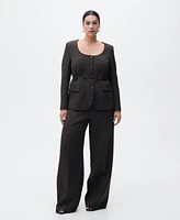 Mango Women's Belt Suit Jacket