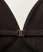 Mango Women's Open Back V-Neck Top
