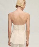 Mango Women's Strapless Peplum Top