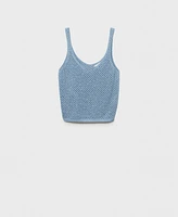 Mango Women's Rhinestone Detail Knitted Top