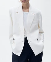 Mango Women's Contrasting Double-Breasted Jacket