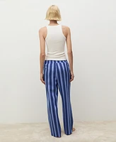 Mango Women's Two-Tone Striped Lyocell Woven Pants