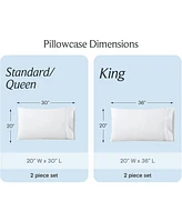 King 2PC Ultra Soft Silky Solid Performance Pillowcase Set