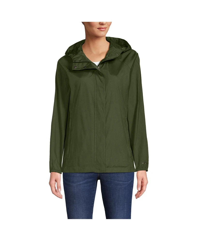 Lands' End Women's Packable Water Resistant Upf 50 Windbreaker Jacket