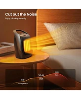 Zafro Portable Ceramic Space Heater, 750W/1500W Electric Heater with Thermostat, Overheat Protection, Quiet Fan for Home & Office