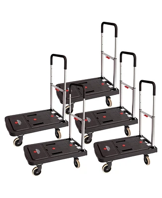 Magna Cart Ff 4 Wheel Folding Platform Transport Cart Supports 300 lbs (5 Pack)