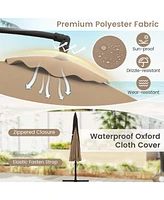 Gymax 10FT Offset Hanging Umbrella Patio Cantilever w/ Easy Tilt Adjustment