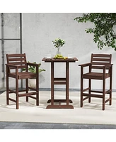 Slickblue Patio Hdpe Adirondack Bar Chairs Set of 2 with Wide Armrests