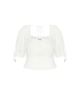 City Chic Plus Aurora Plain Top