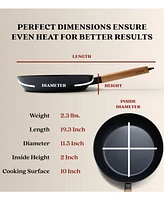 Alva Forest Natural Carbon Steel Frying Pan Set - Pre-Seasoned 2-Piece Cookware, Non-Toxic, Chemical-Free - Works on All Stovetops