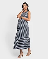 Seraphine Women's Maternity Zip Front Tiered Dress