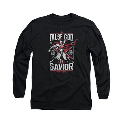 Batman V Superman Men's False God Or Savior Long Sleeve Adult Tee / T-Shirt