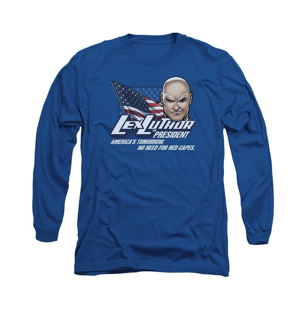 Superman Men's Lex For President Long Sleeve Adult Tee / T-Shirt