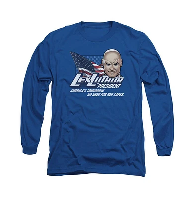 Superman Men's Lex For President Long Sleeve Adult Tee / T-Shirt