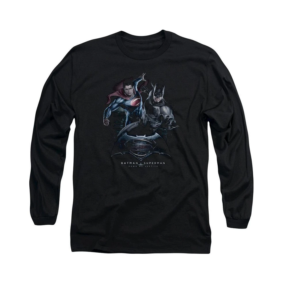 Batman V Superman Men's Team Up Long Sleeve Adult Tee / T-Shirt