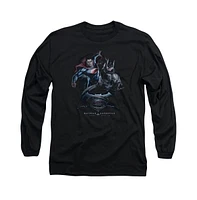 Batman V Superman Men's Team Up Long Sleeve Adult Tee / T-Shirt