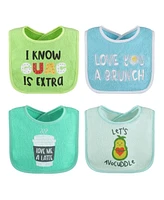 The Peanutshell Baby Girls Unisex Terry Bibs, 18 Pack for Feeding, Teething, or Drooling, Neutral Foods/Hello Sunshine