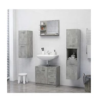 Bathroom Mirror Concrete Gray 23.6"x4.1"x17.7" Engineered Wood