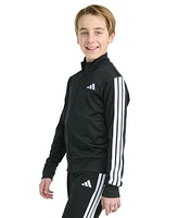 adidas Big Boys Long-Sleeve Full-Zip Essential Tricot Jacket