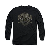 Superman Men's University Of Metropolis Long Sleeve Adult Tee / T-Shirt
