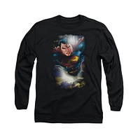 Superman Men's The Sky Long Sleeve Adult Tee / T-Shirt