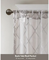 Irina Diamond Sheer Window Curtain, sheer curtains inches long Single Curtain, Width 50 curtains sheer for Bedroom and Living Room