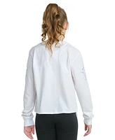 adidas Big Girls Long-Sleeve Regular-Fit Floral Logo Graphic Cotton T-Shirt