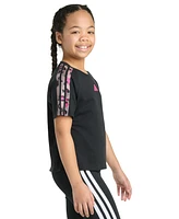 adidas Big Girls Printed Raglan Short-Sleeve Logo Graphic Cotton T-Shirt