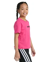 adidas Big Girls Short-Sleeve Embroidered Linear Logo Cotton T-Shirt