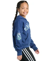 adidas Big Girls Long-Sleeve Heather Multi Graphic Fleece Pullover Hoodie