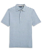 Scott Barber Men's Cotton/Lyocell Stripe Polo, Blue