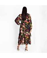 City Chic Plus Bridgette Print Maxi Dress