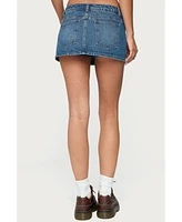 Edikted Women's Ziggie Tie Front Denim Mini Skort