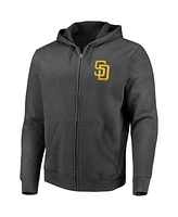Fanatics Men's Heather Charcoal San Diego Padres Big Gamer Full-Zip Hoodie