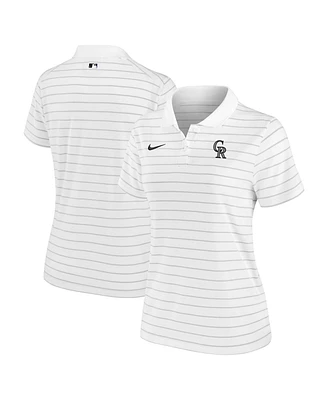 Nike Women's White Colorado Rockies Authentic Collection Victory Performance Polo Shirt