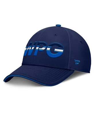Fanatics Men's Navy/Blue Winnipeg Jets Authentic Pro Rink Team Code Flex Hat