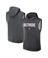 Nike Men's Anthracite Baltimore Orioles Authentic Collection City Connect Performance Sleeveless Pullover Hoodie