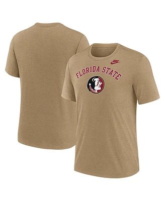 Nike Men's Heather Light Brown Florida State Seminoles Legacy Arch Tri-Blend T-Shirt