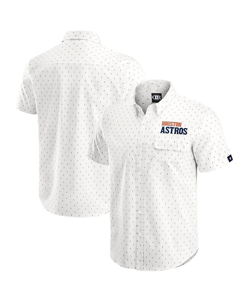 Darius Rucker Collection by Fanatics Men's Cream Houston Astros Printed Button-Down Shirt