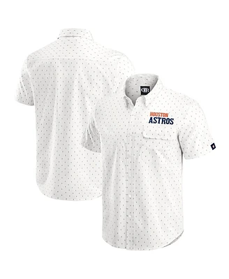 Darius Rucker Collection by Fanatics Men's Cream Houston Astros Printed Button-Down Shirt