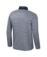 Colosseum Men's Navy Michigan Wolverines Striped Quarter-Zip Sweatshirt
