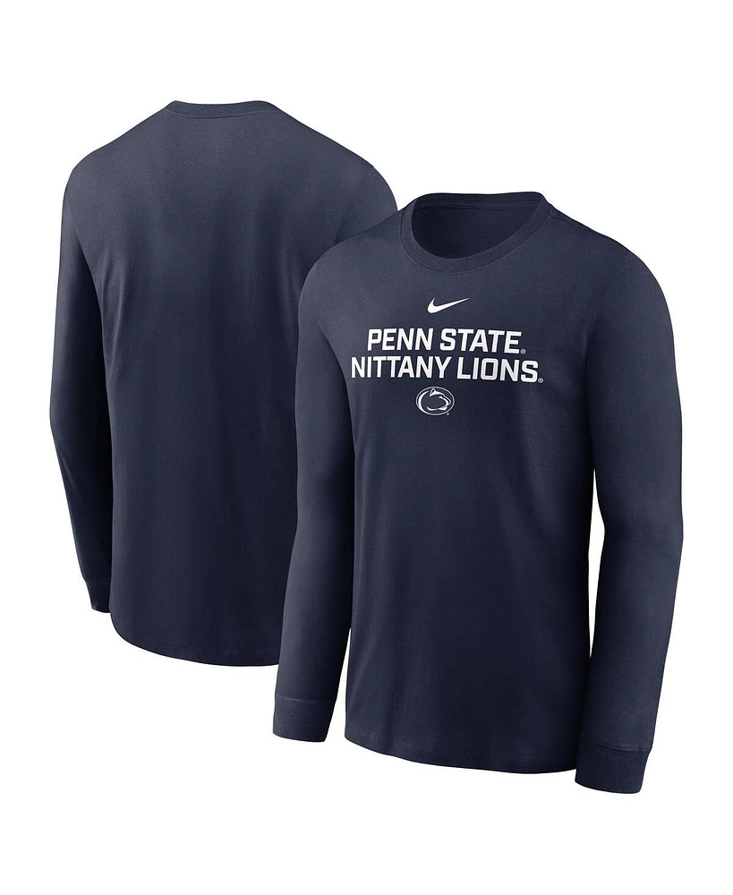 Nike Men's Navy Penn State Nittany Lions 2025 Sideline Performance Long Sleeve T-Shirt