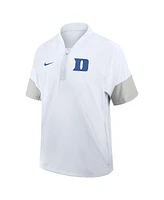 Nike Men's White Duke Blue Devils 2025 Sideline Short Sleeve Quarter-Zip Coach Jacket